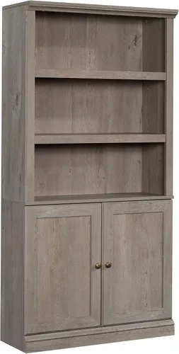 Vista 15 de Sauder Estantería de Almacenamiento Misceláneo con Puertas, Estantes Ajustables, Estantería de 5 Estantes - Acabado Castaño Tizado Chalked Chestnut