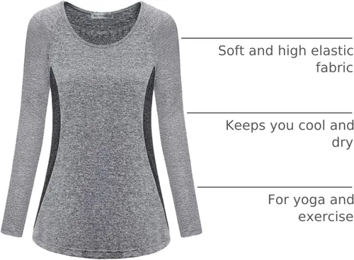 Vista 33 de MISS FORTUNE Active Wear Yoga Top Cool Dry Workout Shirt Ropa de ejercicio