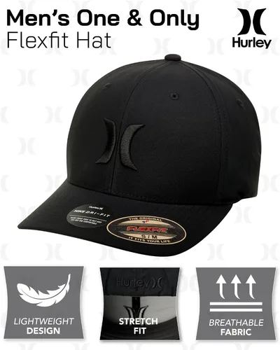 Vista 2 de Hurley Sombrero negro Flexfit One And Only para hombres