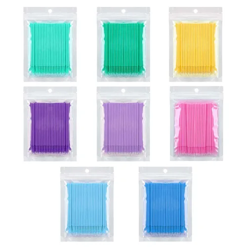 Vista 8 de Tbestmax 1000 piezas de microcepillos de cristal aplicadores desechables microwabs para extensiones de pestañas micro varitas Spoolie 5