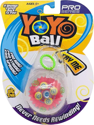 Vista 10 de Big Time Toys Yoyo Ball Yoyo de retorno automático, paquete de fiesta de 5, colores y patrones surtidos, nunca necesita rebobinar, nuevo giro