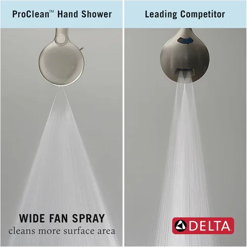 Vista 7 de Cabezal de ducha de mano Delta Faucet ProClean Gold con barra deslizante, ducha de mano con rociador de alta presión, sistema de ducha dorado