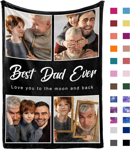Vista 16 de Yofair envía al día siguiente, manta personalizada con foto, regalos personalizados para mamá, papá, manta con foto personalizada, regalos