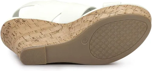 Vista 6 de Allegra K Sandalias de cuña con plataforma de madera para mujer