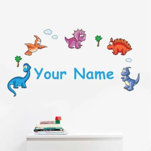 Vista 3 de Oliver's Labels Calcomanías de pared con nombre premium, acabado mate, arte de pared personalizado para habitaciones de niños y guarderías, animales