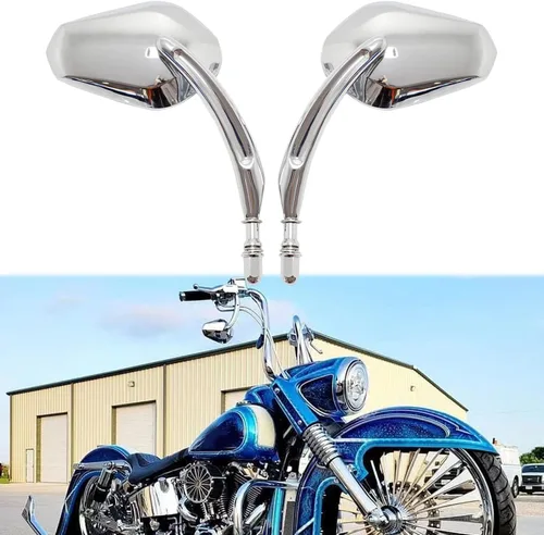 Vista 8 de Espejos retrovisores laterales negros para motocicleta Harley Davidson Road King Road Glide