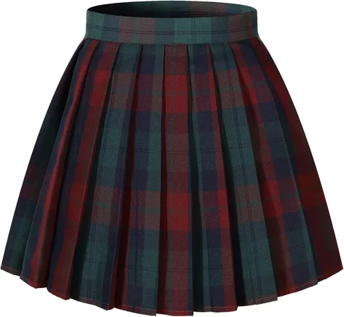 Vista 51 de Faldas plisadas a cuadros de cintura alta para mujeres y niñas, talla grande, uniforme escolar, mini disfraces de cosplay
