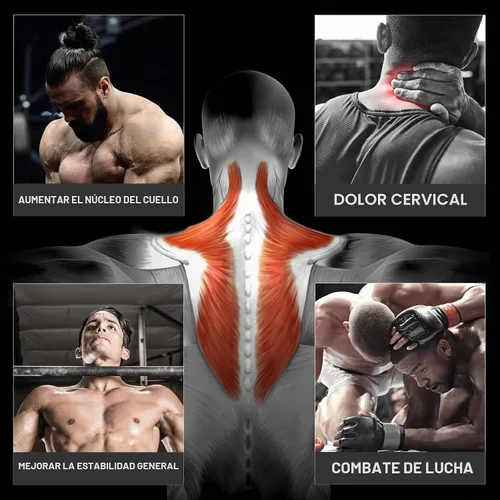 Vista 6 de Arnés de cuello para aumentar la fuerza del núcleo del cuello - Ejercitador de cuello con cadena de acero resistente de 30 pulgadas para levantar