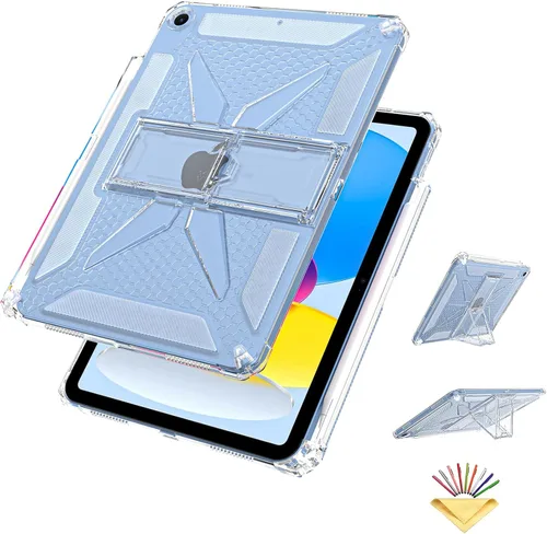 Vista 24 de Clear Stand Case for iPad Air 3 (Air 3rd Generation) 10.5 inch 2019 & iPad Pro 10.5 inch 2017 with Pencil Holder/Kickstand Soft TPU Back Silicone