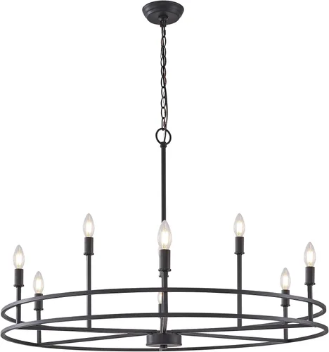 Vista 25 de Lámpara de araña negra de 6 luces lámpara de araña para comedor lámparas de araña de cocina sobre mesa redonda lámpara de araña para sala de estar