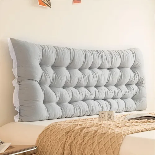 Vista 9 de Almohada para Cabecero Tapizada Montada en Pared para Dormitorio, Almohada Grande de Cabecero con Respaldo, Soporte de Posicionamiento, Almohada