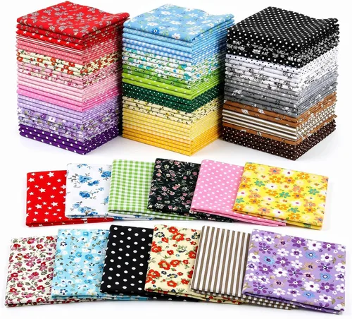 Vista 9 de Tatuo 150 piezas de tela de algodón africano de 4 × 4 pulgadas cuadrados de tela de acolchado no repetida Kente, cuadrados de cera africana Ankara