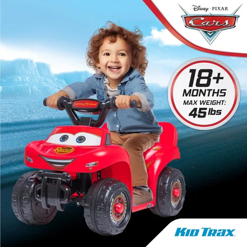Vista 6 de Kid Trax - Cuatriciclo de juguete para montar con diseño de Rayo McQueen de Disney Cars para niños pequeños de 1 año y medio a 3 años