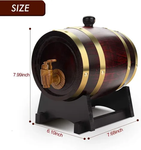 Vista 3 de Vino, madera de roble vintage dispensador de vino dispensador de whisky casero cubo de vino whisky para almacenar whisky cerveza vino bourbon