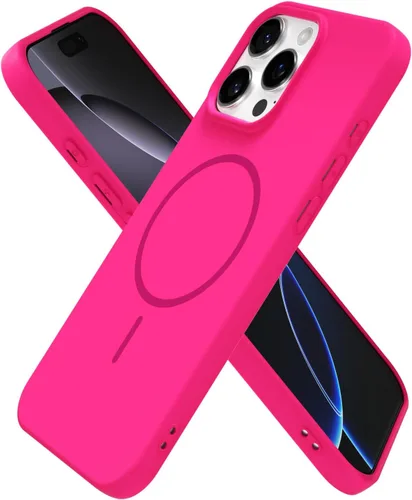 Vista 128 de Oakxco Funda de Silicona Mag Safe para iPhone 12 Pro Max, Funda Magnética Delgada y Fina Compatible con Carga Inalámbrica MagSafe, Bonita Funda