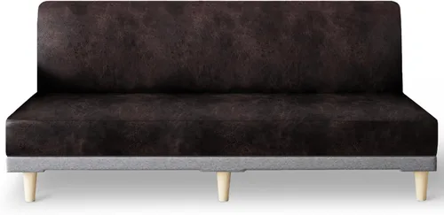 Vista 43 de molasofa - Funda elástica para futón de aspecto de cuero, cubierta para sofá sin brazos, protector de muebles con parte inferior elástica, funda
