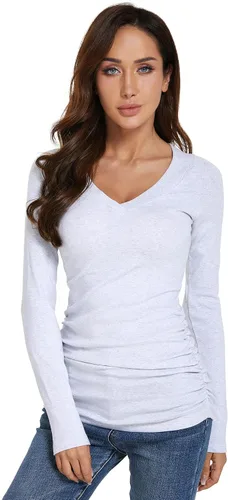 Vista 2 de AmélieBoutik Camiseta de manga larga raglán con cuello en V para mujer
