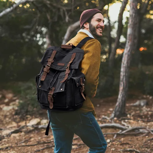 Vista 2 de Mochila Kattee de lona para hombre