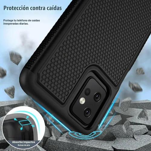 Vista 6 de FNTCASE Funda para Moto G 5G 2023/G Power 5G 2023: doble capa Negro