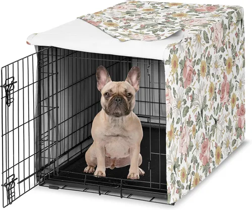 Vista 31 de Sweet Jojo Designs Funda para Jaula de Perro Mediano de 36 Pulgadas (Floral Bohemio) para Jaulas de Mascotas para Niñas, Fundas para Perreras Óxido