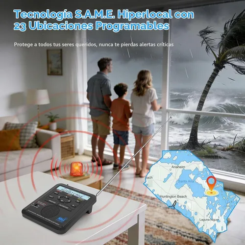 Vista 4 de DreamSky Radio meteorológica NOAA Alerta con batería de reserva y radio FM