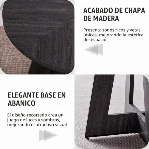 Vista 5 de Juego de mesa redonda de comedor de 47 pulgadas para 4, base en abanico, parte superior de 1.38 pulgadas de grosor, mesa de cocina de madera con 4