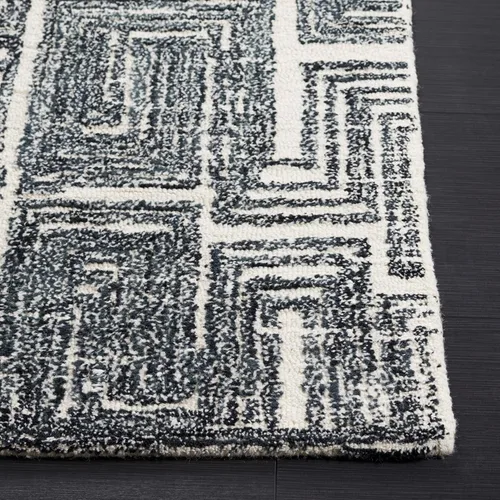 Vista 5 de SAFAVIEH Metro Collection - Alfombra de pasillo de 2 pies 3 pulgadas x 9 pies, color negro y marfil, diseño floral, lana hecha a mano, ideal