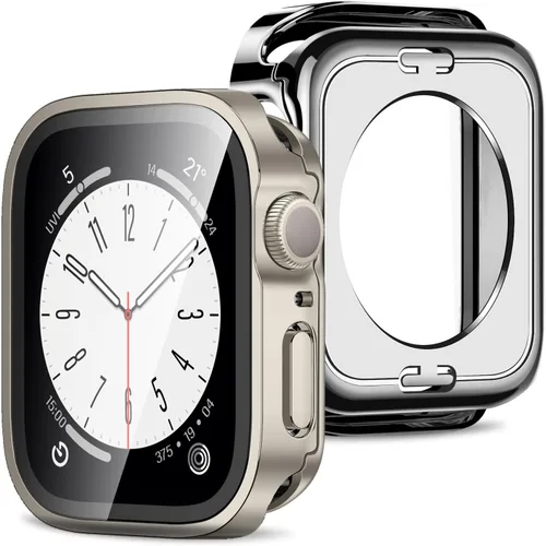 Vista 10 de Amizee 2 en 1 Estuche [Paquete de 2] Compatible con Apple Watch SE 3/2/1 Series 6/5/4 40mm con Protector de Pantalla Integrado, Cubierta Protectora
