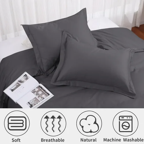 Vista 31 de Juego de funda de edredón Twin/Twin-XL, 100% algodón egipcio, juego de ropa de cama de 2 piezas - 1 funda de edredón (sin relleno) con 1 funda