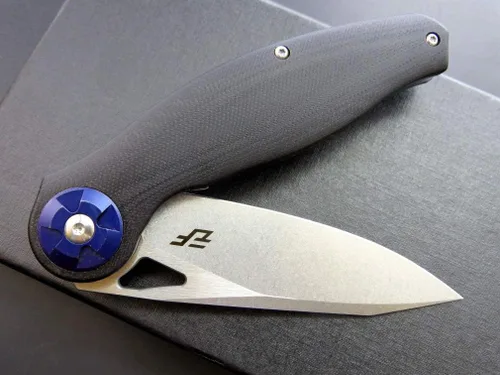 Vista 5 de Eafengrow EF76 Cuchillo plegable para acampar EDC Cuchillo de bolsillo con mango G10 y hoja D2 lavada a la piedra Herramienta de caza al aire libre