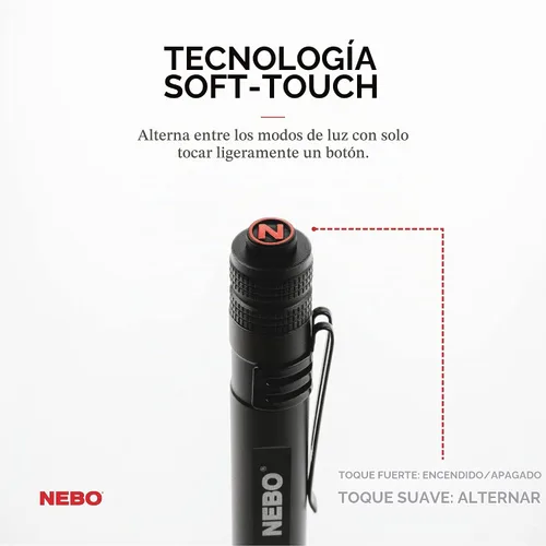 Vista 5 de NEBO INSPECTOR RC Luz de Lápiz 360 Lúmenes, 3 Modos de Luz, Recargable y Linterna LED Alimentada por Batería AAA, Impermeable, Compacta