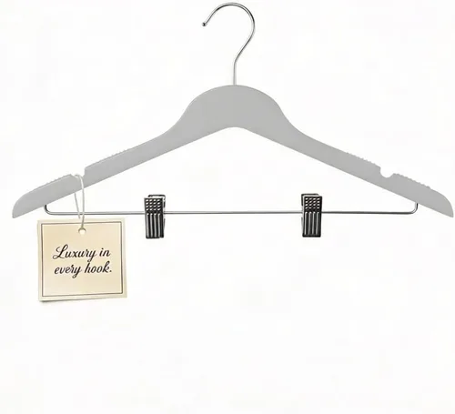 Vista 16 de All Hung Up - Perchas delgadas de plástico con clips, diseño que ahorra espacio con agarre antideslizante, duraderas para el uso diario