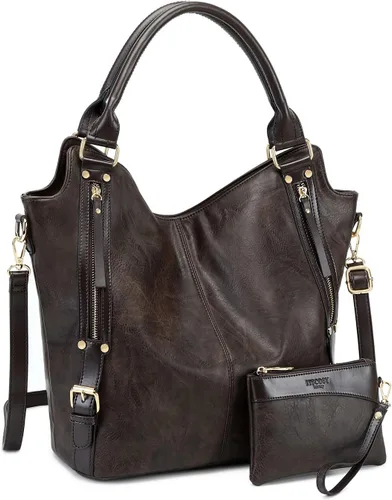 Vista 11 de Bolso tote para mujer, carteras de cuero PU, bolsos de hombro hobo de moda con correa de hombro ajustable