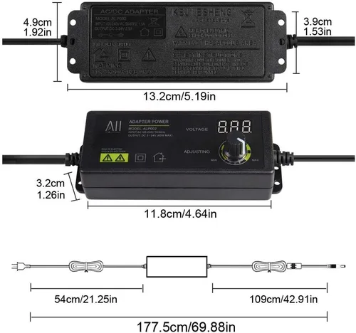 Vista 6 de 3V - 24V 1.5A 36W Kit de fuente de alimentación DC ajustable universal adaptador de CA Control de velocidad Pantalla de voltios Interruptor