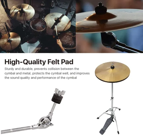 Vista 6 de Flexzion Kit de accesorios de platillos de 18 piezas, incluye fieltros de platillo y fundas con base, tuercas de ala, arandelas y fieltro de copa