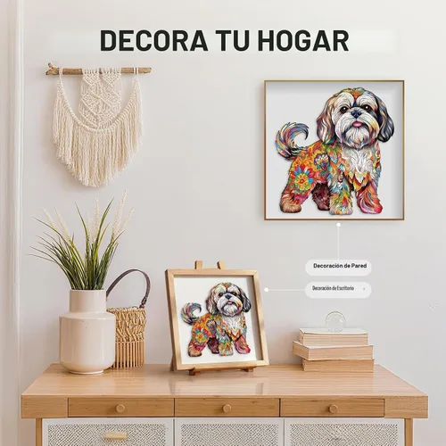 Vista 8 de Rompecabezas de madera para adultos, rompecabezas de madera de perro Shih Tzu, rompecabezas de corte de forma de madera única, el mejor regalo