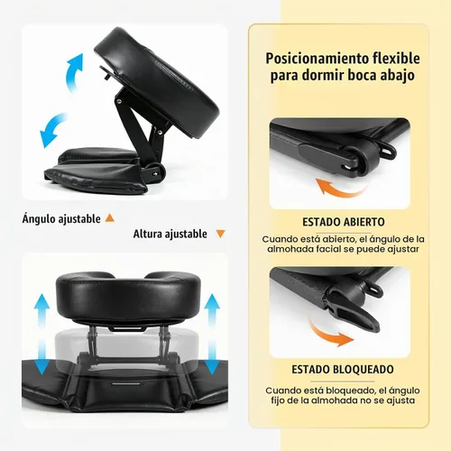Vista 3 de TRENDBOX Kit de masaje de mesa boca abajo, almohada ajustable para reposacabezas