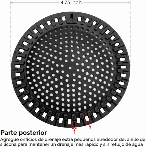Vista 4 de Huntonry Atrapador de Pelo para Ducha y Bañera, Protector de Drenaje para Bañera y Lavabo, Plano y Redondo, Negro