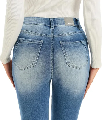 Vista 6 de MetHera Rolla - Jeans rectos y elásticos de tiro alto vintage para mujer