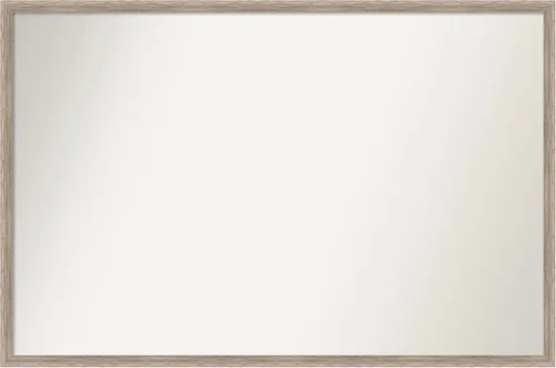 Vista 61 de Amanti Art Espejo de baño blanco para sobre el fregadero, 24 x 27 pulgadas, espejo de tocador rectangular con cuña de madera dura, marco de madera