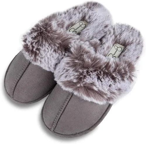 Vista 5 de Jessica Simpson - Pantuflas de piel sintética para niña, cómodas, sin cordones, de espuma viscoelástica, para usar en el hogar
