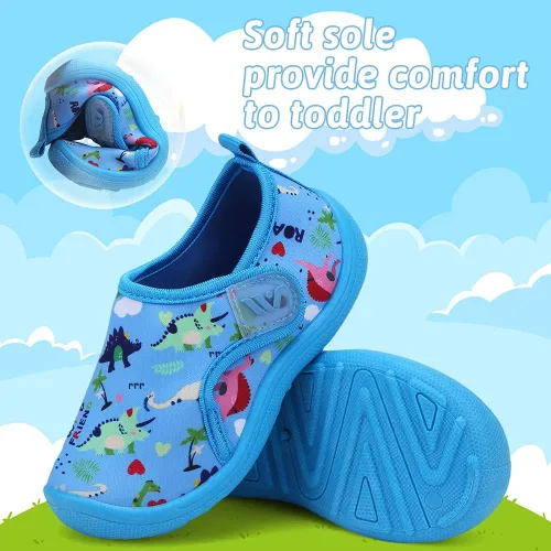 Vista 4 de FANTURE Zapatos de agua para niños y niñas, lindas sandalias acuáticas, playa, piscina, parque acuático, tenis acuáticos, para niños pequeños