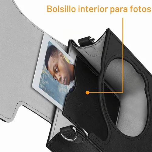 Vista 5 de Fintie Funda protectora para cámara instantánea Fujifilm Instax Mini 40 – Funda de piel vegana premium con correa ajustable extraíble