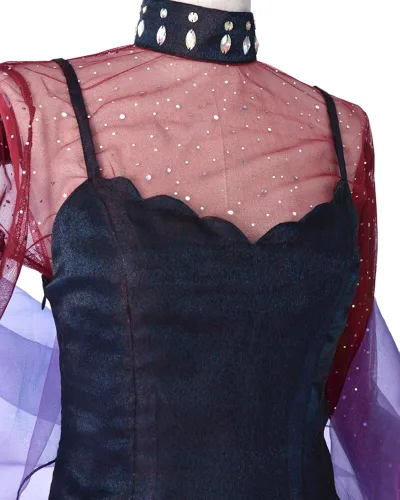 Vista 5 de miccostumes Vestido de disfraz de mujer negro para mujer