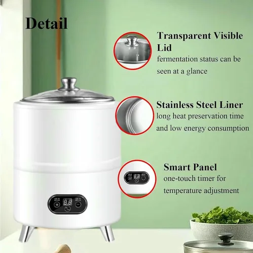 Vista 6 de Automatic Constant Temperature Yogurt Machine, Commercial Intelligent Fermenter, Stainless Steel Yogurt Maker Machine for Natto Sweet Rice Wine