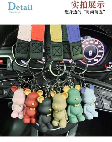 Vista 7 de CmfyArt Men Women elegant Nordic Europe style vintage bow knot Bear Keychain Key-ring