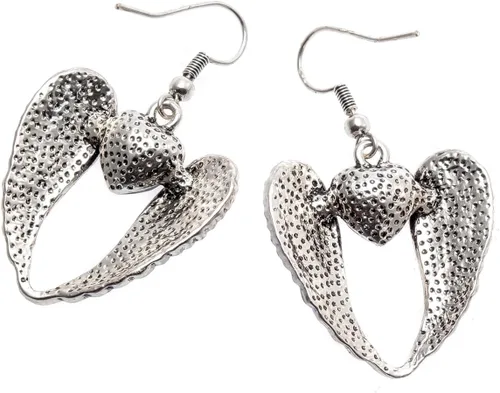 Vista 3 de Pendientes colgantes para mujer, diseño de alas de ángel de la guarda