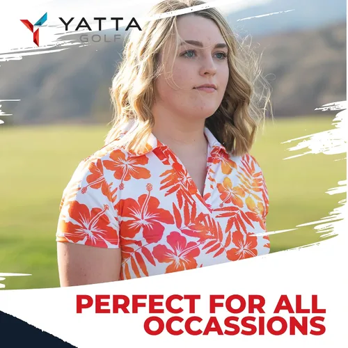 Vista 8 de YATTA GOLF Polo de golf para mujer, resistente a las arrugas, absorbe la humedad y cuello en V para mujer