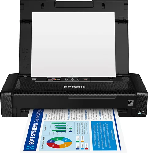Vista 5 de Epson Workforce WF-110 Impresora móvil inalámbrica a color, blanca, pequeña, negra