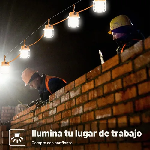 Vista 7 de NS Luces de Cadena de Construcción LED de Grado Industrial de 50 Pies Super Brillantes 5000K IP65 Enlazables para Sitios de Construcción, Trabajo